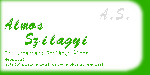 almos szilagyi business card